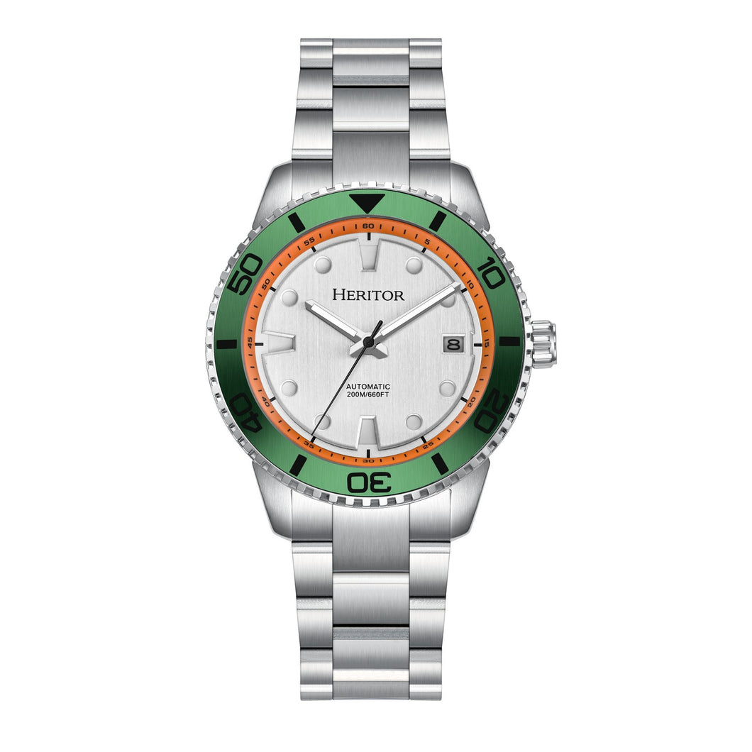 Heritor Automatic Bexley Stainless Steel-Band Watch - Green/Silver