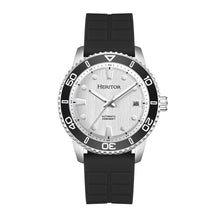 Load image into Gallery viewer, Heritor Automatic Marshall Stainless Rubber-Strap Watch - White/Black - HERHS4705
