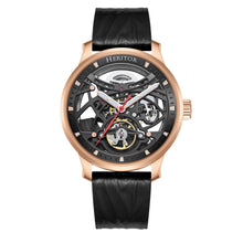 Load image into Gallery viewer, Heritor Automatic Marcell Leather-Band Watch - Rose Gold/Black - HERHS5104
