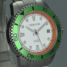 Load and play video in Gallery viewer, Heritor Automatic Bexley Stainless Steel-Band Watch - Green/Silver - HERHS4501
