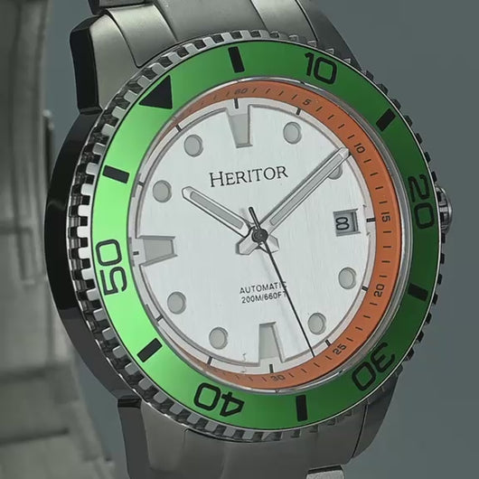 Heritor Automatic Bexley Stainless Steel-Band Watch - Green/Silver - HERHS4501