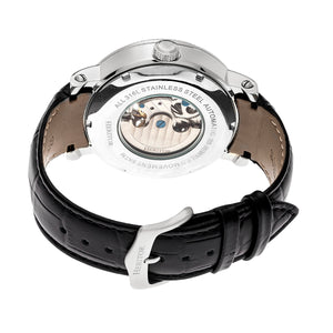 Heritor Automatic Aries Skeleton Leather-Band Watch - Black/White - HERHR4404