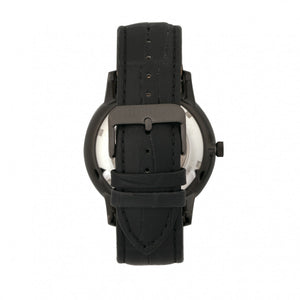 Heritor Automatic Landon Semi-Skeleton Leather-Band Watch - Black - HERHR7706
