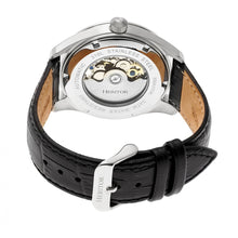 Load image into Gallery viewer, Heritor Automatic Stanley Semi-Skeleton Leather-Band Watch - Silver/Black - HERHR6504
