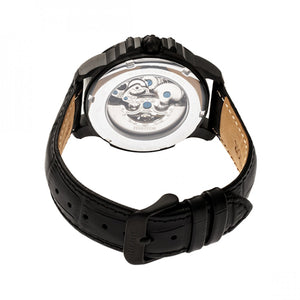 Heritor Automatic Bonavento Semi-Skeleton Leather-Band Watch - Black - HERHR5606