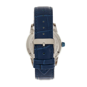 Heritor Automatic Davidson Semi-Skeleton Leather-Band Watch - Blue - HERHR8004