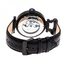 Load image into Gallery viewer, Heritor Automatic Ganzi Semi-Skeleton Leather-Band Watch - Black - HERHR3307
