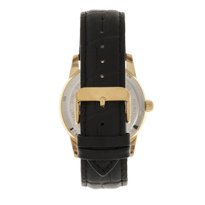 Heritor Automatic Davidson Semi-Skeleton Leather-Band Watch - Gold/Black - HERHR8005