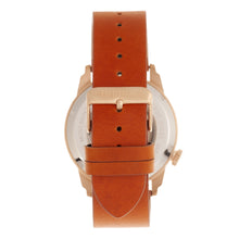 Load image into Gallery viewer, Heritor Automatic Wellington Leather-Band Watch - Camel/Rose Gold/White - HERHR8205
