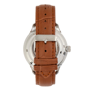 Heritor Automatic Harding Semi-Skeleton Leather-Band Watch - Silver/Green - HERHR9003