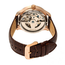 Load image into Gallery viewer, Heritor Automatic Winthrop Leather-Band Skeleton Watch - Rose Gold/Silver - HERHR7305
