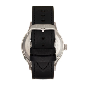 Heritor Automatic Becker Leather-Band Watch w/Date - Silver/Charcoal - HERHR9604