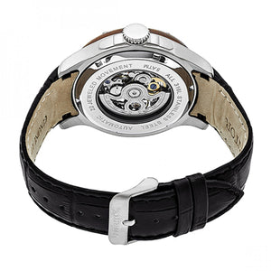 Heritor Automatic Belmont Skeleton Leather-Band Watch - Silver - HERHR3901