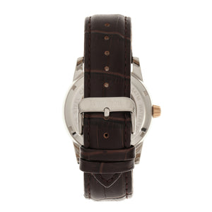 Heritor Automatic Davidson Semi-Skeleton Leather-Band Watch - Rose Gold/Silver - HERHR8003