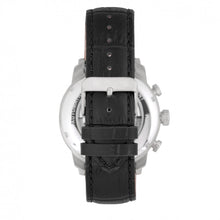 Load image into Gallery viewer, Heritor Automatic Arthur Semi-Skeleton Leather-Band Watch w/ Day/Date - Silver/Black - HERHR7902
