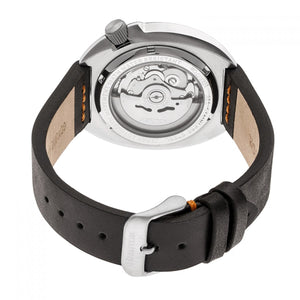 Heritor Automatic Morrison Leather-Band Watch w/Date - Silver/Black-Orange - HERHR7602