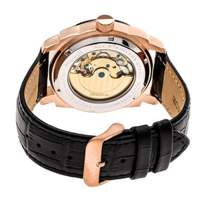 Heritor Automatic Helmsley Semi-Skeleton Bracelet Watch - Black/Rose Gold/Black- HERHR5009