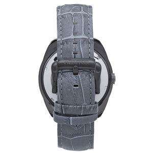 Heritor Automatic Roman Semi-Skeleton Leather-Band Watch - Gunmetal/Gray - HERHS2206