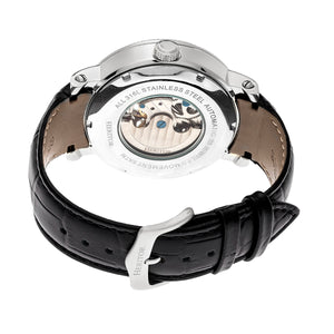 Heritor Automatic Aries Skeleton Leather-Band Watch -Black - HERHR4405