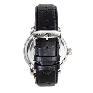 Heritor Automatic Maxim Semi-Skeleton Leather-Band Watch - Silver - HERHR8601