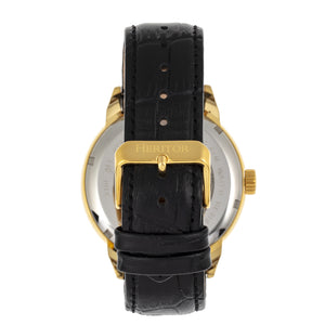 Heritor Automatic Sanford Semi-Skeleton Leather-Band Watch - Gold/Black - HERHR8303