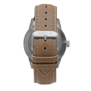 Heritor Automatic Jonas Leather-Band Skeleton Watch - Silver/Bronze - HERHR9505