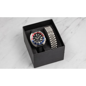 Heritor Automatic Matador Box Set with Interchangable Bands and Date Display - Red/Blue - HERHR9303