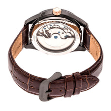 Load image into Gallery viewer, Heritor Automatic Sebastian Semi-Skeleton Leather-Band Watch  - Black/Brown - HERHR6906

