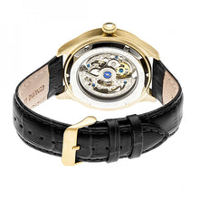 Load image into Gallery viewer, Heritor Automatic Odysseus Leather-Band Skeleton Watch - Gold/Black - HERHR3706
