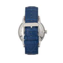 Load image into Gallery viewer, Heritor Automatic Landon Semi-Skeleton Leather-Band Watch - Silver/Blue - HERHR7704
