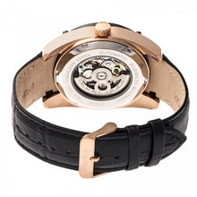 Load image into Gallery viewer, Heritor Automatic Daniels Semi-Skeleton Leather-Band Watch - Rose Gold/Black - HERHR7406
