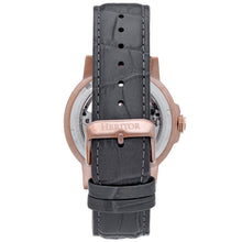 Load image into Gallery viewer, Heritor Automatic Xander Semi-Skeleton Leather-Band Watch - Rose Gold/Gray - HERHS2404
