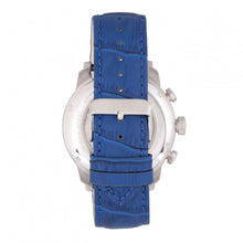 Load image into Gallery viewer, Heritor Automatic Arthur Semi-Skeleton Leather-Band Watch w/ Day/Date - Silver/Blue - HERHR7903
