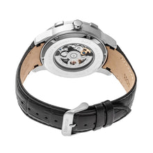 Load image into Gallery viewer, Heritor Automatic Callisto Semi-Skeleton Leather-Band Watch - Silver/Black - HERHR7202

