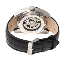 Load image into Gallery viewer, Heritor Automatic Daniels Semi-Skeleton Leather-Band Watch - Silver/Black - HERHR7403
