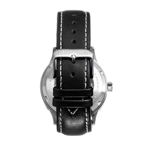 Heritor Automatic Oscar Semi-Skeleton Leather-Band Watch - Silver & Blue/Black - HERHS1004