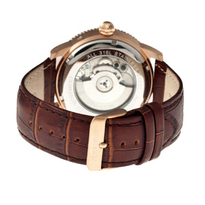 Heritor Automatic Piccard Semi-Skeleton Leather-Band Watch - Rose Gold/Silver - HERHR2005