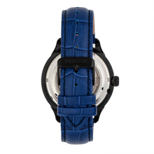 Load image into Gallery viewer, Heritor Automatic Harding Semi-Skeleton Leather-Band Watch - Black/Blue - HERHR9005
