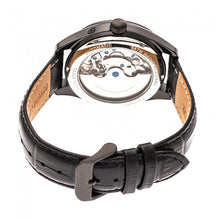 Load image into Gallery viewer, Heritor Automatic Sebastian Semi-Skeleton Leather-Band Watch  - Black - HERHR6905
