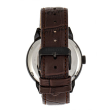 Load image into Gallery viewer, Heritor Automatic Sanford Semi-Skeleton Leather-Band Watch - Black/Brown - HERHR8306
