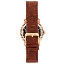 Load image into Gallery viewer, Heritor Automatic Protégé Leather-Band Watch w/Date - Rose Gold/Brown - HERHS2905
