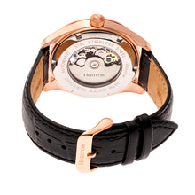 Load image into Gallery viewer, Heritor Automatic Stanley Semi-Skeleton Leather-Band Watch - Rose Gold/Black - HERHR6506
