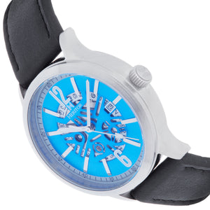 Heritor Automatic Dayne Leather-Band Watch w/Date - Blue/White - HERHS2607