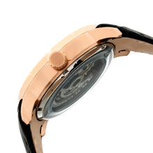 Load image into Gallery viewer, Heritor Automatic Ryder Skeleton Leather-Band Watch - Black/Rose Gold - HERHR4606

