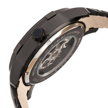 Load image into Gallery viewer, Heritor Automatic Callisto Semi-Skeleton Leather-Band Watch - Black - HERHR7206

