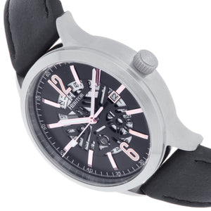 Heritor Automatic Dayne Leather-Band Watch w/Date - Black/Rose Gold - HERHS2605