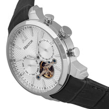 Load image into Gallery viewer, Heritor Automatic Arthur Semi-Skeleton Leather-Band Watch w/ Day/Date - Silver - HERHR7901
