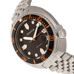 Heritor Automatic Morrison Bracelet Watch w/Date - Black/Orange - HERHR7610