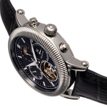Load image into Gallery viewer, Heritor Automatic Barnsley Semi-Skeleton Leather-Band Watch - Silver/Black - HERHS1802

