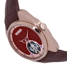 Load image into Gallery viewer, Heritor Automatic Roman Semi-Skeleton Leather-Band Watch - Rose Gold/Light Brown - HERHS2204
